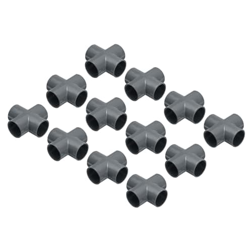 Image of sourcing map PVC Conduit Coupler Elbow Pipe Fittings 40mm 4-Way Connectors for Hose Electrical Conduit Gray Pack of 12