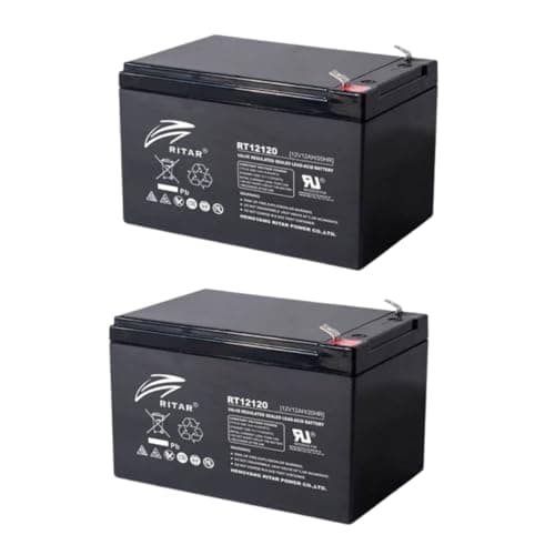 Image of RBC6 APC UPS compatible Replacement Batteries from RITAR (2x 12V 12Ah CELLS) - Also used in Mobility Scooters and Wheelchairs