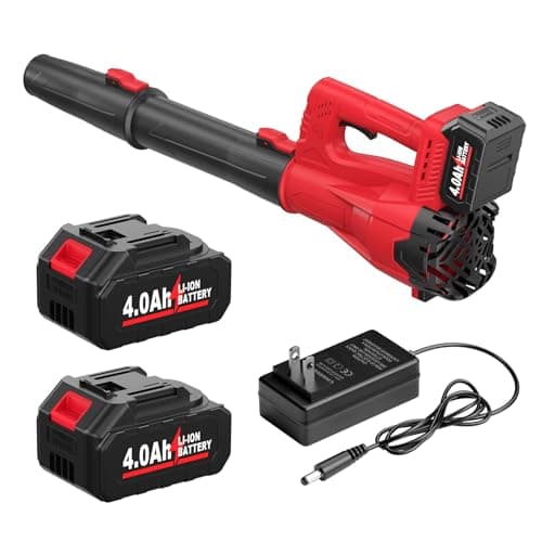Image of FULLYEA Electric Leaf Blower Cordless, 21V Battery Powered leaf blower with 2*2.0Ah Batteries and Fast Charger, 200 MPH Small Leaf Blower, Handheld Blowers for Lawn Care, Patio, Dust, Blowing Leaves