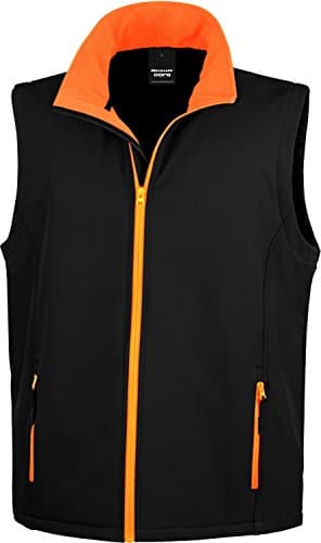 Image of Result R232M Printable Softshell Bodywarmer - Black/Orange, X-Large
