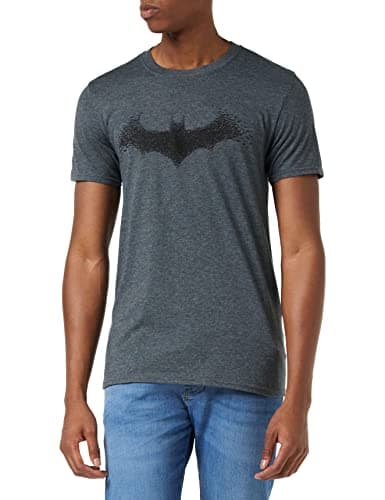 Image of DC Comics Men's Batman Bat Logo T-Shirt, Dark Heather Grey, X-Large