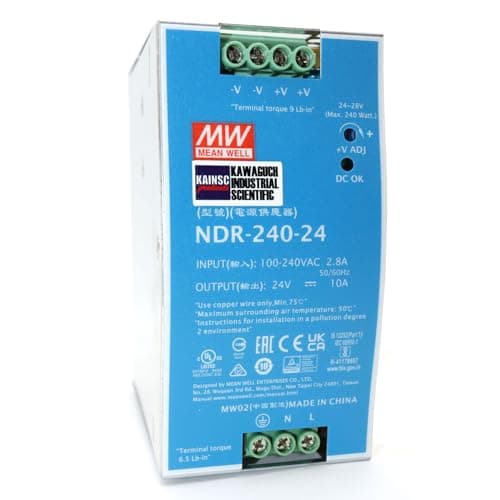 Image of Mean Well NDR-240-24 240W 24VDC 10A AC/DC Industrial DIN Rail Power Supply Single Output Provided by KAINSC Products