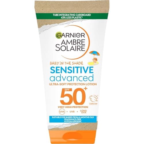 Image of Garnier Ambre Solaire Sun Cream, Baby in the Shade Ultra-Soft Sunscreen SPF50 50ml, UVB & YVA Protect, Hypoallergenic, Fragrance Free, Suitable for Sensitive Skin, Travel friendly