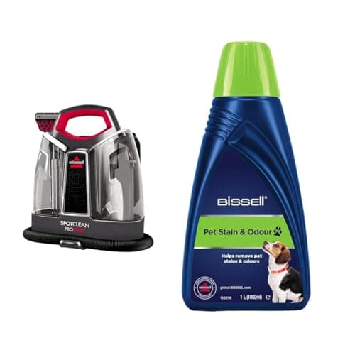 Image of Bundle of BISSELL SpotClean ProHeat Carpet Cleaner + BISSELL Pet Stain & Odour Cleaning Solution, 1L (36981 &1085N)