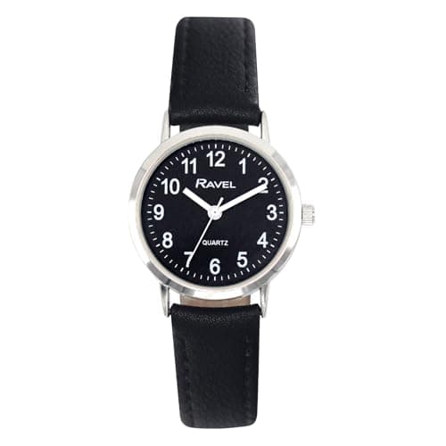 Image of Ravel - Unisex Classic Everyday Watch with Modern Numbers - Analogue Quartz - R0129.23.1 - Black/Silver Tone/Black Dial with Numbers