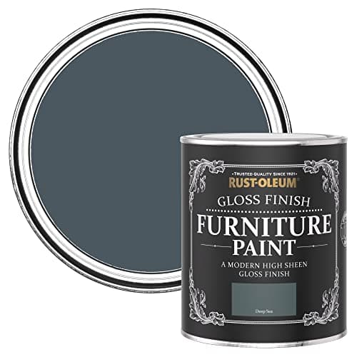 Image of Rust-Oleum Green Furniture & Skirting Board Paint in Gloss Finish - Deep Sea 750ml
