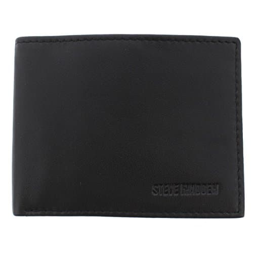 Image of Steve Madden Men's Slimfold Leather RFID Wallet, Black (Glove), One Size
