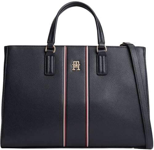 Image of Tommy Hilfiger Women's Th Daily Satchel Corp AW0AW18644 Satchel, BLUE (Space Blue), One Size