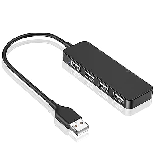 Image of USB Hub, 4-Port USB 2.0 Hub Ultra Slim Portable USB Splitter for iMac Pro, MacBook Air, Mac Mini Pro, Surface, Notebook PC, Laptop, Flash Drives, Mobile HDD and More (usb 4IN1)