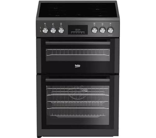 Image of Beko Pro AeroPerfect FDC6731A 60cm Electric Ceramic Cooker with Double Oven, Ceramic Hob, Fan Cooking, Easy Clean, Anthracite Finish