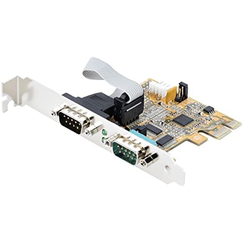 Image of StarTech.com 2-Port PCI Express Serial Interface Card, Dual Port PCIe to RS232 (DB9) Serial Card, 16C1050 UART, Standard/Low Profile Brackets, COM Retention, For Windows/Linux (21050-PC-SERIAL-CARD)