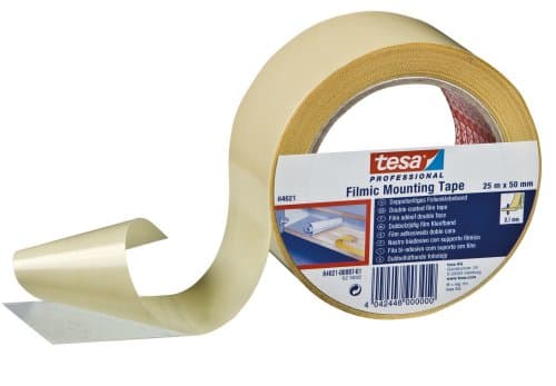 Image of tesa 64621-00007-01 Strong Filmic Double Sided Mounting Adhesive Tape, Clear 50mm x 25m