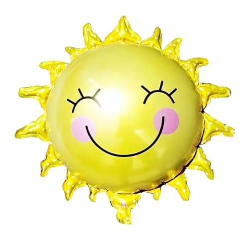 Image of 5PCS Sun Balloon Sun Smiley Aluminum Foil Balloon for Party Birthday Decorations