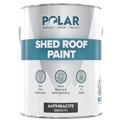 Image of Polar Shed Roof Paint - Anthracite 2.5 Litres | Instant Waterproofing Protection for Felt, Shed & Garage Roofs | Smooth & Decorative Finish | Durable Shed Paint for Exterior Use