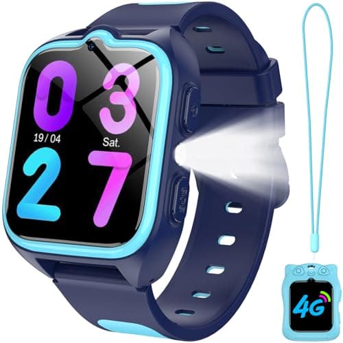 Image of Kids Smart Watch，4G Smartwatch with GPS，800mAh Battery, Video Calls, SOS，LED Flashlight，Classroom Mode,Games,Camera, IP68 Waterproof，Kids Watch for Boys Girls Toys Birthday Gifts for 4-12 Years Old