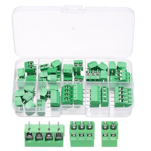 Image of sourcing map 50PCS 2-Pin & 3-Pin & 4-Pin PCB Mount Screw Terminal Block Connectors 5mm/0.2inch Pitch Circuit Board Connectors for Home Appliances Green