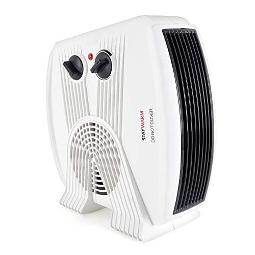 Image of STAYWARM® 3000w Upright and Flatbed Fan Heater with 2 Heat Settings / Cool Blow Fan / Variable Thermostat / Frost Watch / Overheat Protection / GS Approved - F2035WH - White