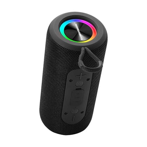 Image of Sumvision Monic Harmony Bluetooth Speaker – Portable Wireless Speaker with Deep Bass, TWS Stereo Pairing, RGB Lights, 24H Battery, USB-C Fast Charge, Waterproof Outdoor Speaker (Black)