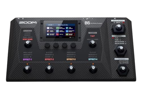 Image of ZOOM B6 Bass Multi-Effects Pedal, Pedalboard with 9 footswitches, touchscreen, DI boxes & looper for studio & stage, UK-Version