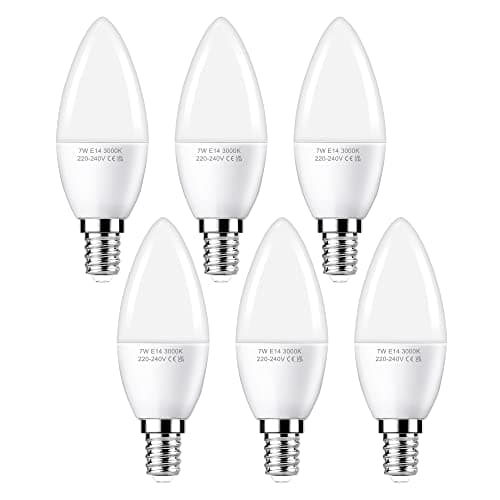 Image of Flaspar E14 LED Candle Light 60W Equivalent, Warm White 3000K, 7W Small Edison Screw, 600LM Energy Saving, 6 Pack