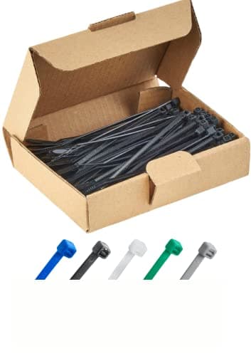 Image of Haus Projekt Black 100x2.5mm Small Cable Ties, 100pcs Premium Industrial Multi-Purpose Plastic Small Zip Tie Wraps, Indoor and Outdoor Use, Cable Management Wires, Office, Zip Ties Black Plastic Ties