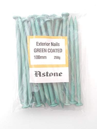 Image of Astone Green Coated Exterior Nails Garden decking Nails (250g x 100mm)