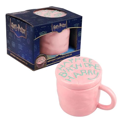 Image of Paladone Harry Potter Happee Birthdae Cake‑Shaped Mug with Lid, 400ml Ceramic Collectible, Officially Licensed