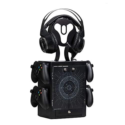 Image of Numskull Official Destiny Gaming Accessory Locker & Storage Stand – Holds 10 Games/DVDs, 4 Controllers, Headset, and Accessories – Durable & Compact Organizer – Official Destiny 2 Merchandise