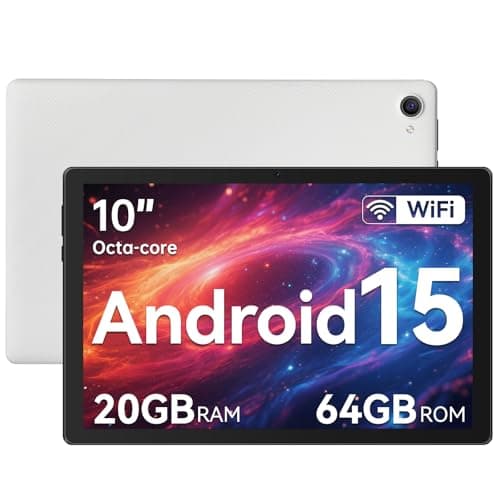 Image of Hakaug Tablet 10 Inch Android 15 Tablets PC Octa-Core 20 GB RAM 64 GB ROM 1 TB TF Extension 1280x800 IPS Touchscreen WiFi 6 Widevine L1 Dual Camera 5000 mAh (White)