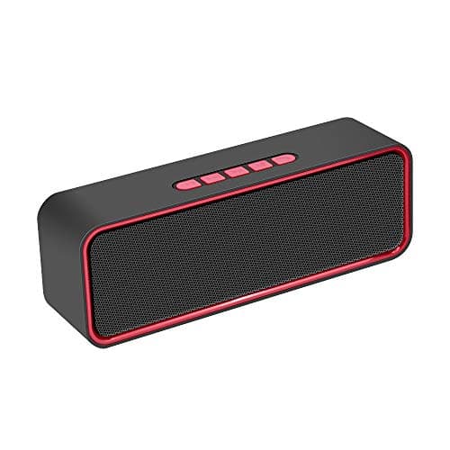 Image of Kolaura Portable Wireless Speaker, Bluetooth 5.0 Speaker with 3D Stereo HiFi Bass, 1500mAh Battery, 12 Hour Playtime (Red)