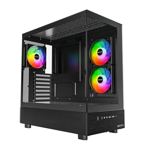 Image of MONTECH XR-B, ATX Mid-Tower PC Gaming Case, 3x120mm ARGB PWM Fans Pre-Installed, Full-View Dual Tempered Glass Panel, Wood-Grain Design I/O Interface, 4090 GPUs, 360mm Radiator Support, Black