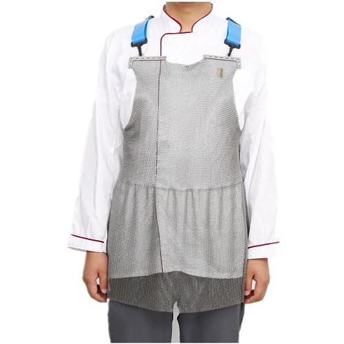 Image of Taspooke Butcher's Chainmail Apron for Meat Cutting, 316 Stainless Steel Labor Bib with Adjustable Shoulder Straps (21.65''x23.62''(55x60cm))