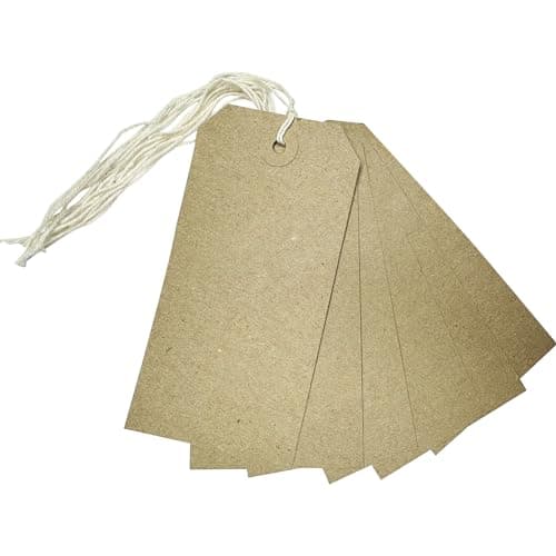 Image of Box of 1000 Brown Buff Strung Tags 120mm x 60mm
