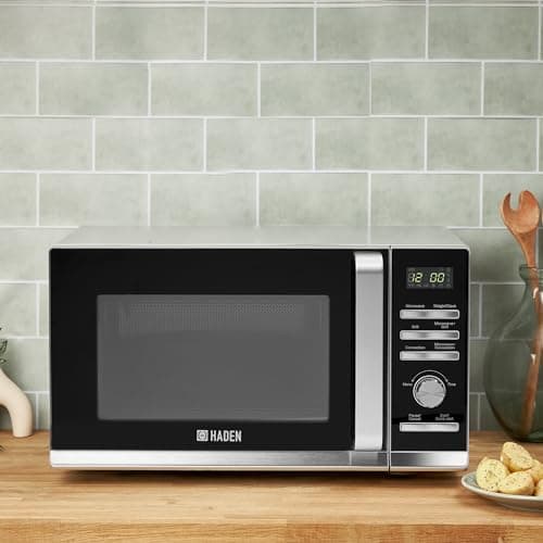 Image of Haden Combination Microwave Oven – 900W, Microwave, Convection, Grill, 25L, Silver Compact Microwave - 8 Auto Cook Programs - 5 Power Levels - Child Lock System