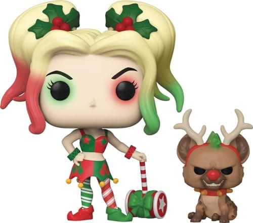 Image of Funko POP! and Buddy DC Comics Holidays Harley Quinn With Helper - Collectable Vinyl Figure - Gift Idea - Official Merchandise - Toys for Kids & Adults - Comic Books Fans