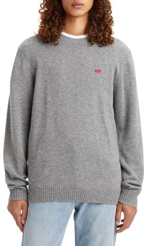 Image of Levi's Men's Original Housemark Sweater Sweatshirt, Mid Tone Grey Heather, M