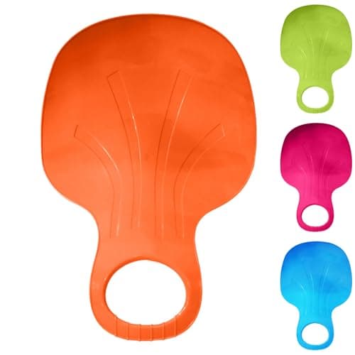 Image of Sledge Children's Snow Slider Sledge Adult Popo Slider Children, Popo Slider Snow Board Bob Snowboard with Handle Snow Slider, Winter Outdoor Sports, Non-Slip Seat Slide Plate, orange, one size fits