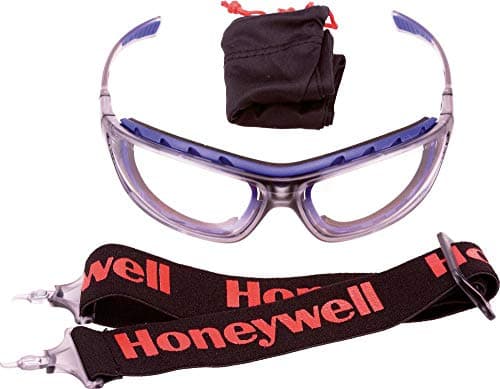 Image of Honeywell 1028640 SP1000 2G Black Frame Clear Lens, Protection Against Impact & Dust, Wide Headband Included, Flexible Nose Piece, Anti-Fog & Scratch Resistant (1 Piece)
