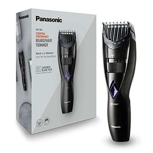 Image of Panasonic ER-GB37 Wet & Dry Electric Beard Trimmer for Men with 20 Cutting Lengths, Standard UK 3pin plug, Black, 40 min usage