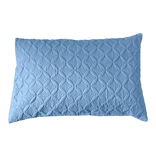 Image of HOMESCAPES Blue 19 x29 Inch Ultrasonic Quilted Cushion Cover - Coordinating with Throws and Bedspreads