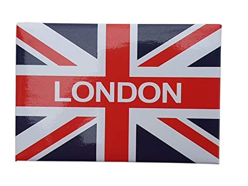 Image of Thomas Benacci Union Jack London Metal Tin Fridge Magnet - British Flag Red White and Blue Souvenir from England UK