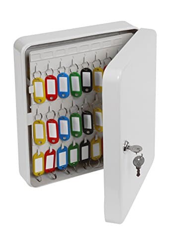 Image of Phoenix Safe Company Metal Safe Company 93 Hook Key Box with Lock - White