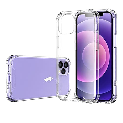 Image of WALCHO Case for iPhone 12 and iPhone 12 Pro, With Air Bumper Conners [Shock-Absorbing] Cover for iPhone 12/12 Pro - Crystal Clear, 6.1-inch