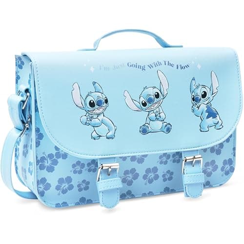 Image of Disney Stitch Bag for Girls Cross Body Shoulder Bag Zipped Compartments for Teens Women Travel Holiday Stitch Gifts for Girls (Blue)