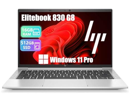 Image of HP Elitebook 830 G8 Business Laptop, 13.3-Inch FHD (1920x1080), Intel Core i5-1135G7, 16GB RAM, 512GB SSD, QWERTY Keyboard, Windows 11 Pro (Renewed)