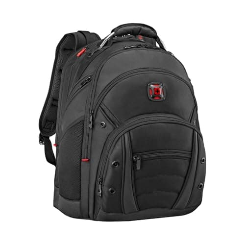 Image of Wenger Synergy Pro Ballistic laptop backpack with tablet pocket, notebook up to 16 inches, tablet of up to 10 inches, organizer, 30 L, for men and women, office, business travel or uni, black, 605074