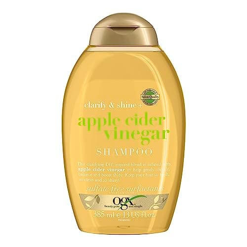 Image of OGX Clarify & Shine with Apple Cider Vinegar Shampoo, Cleanses, Balances and Boosts Shine, Keeps Hair Fresh, Clean and Shiny, Sulfate Free, 385ml