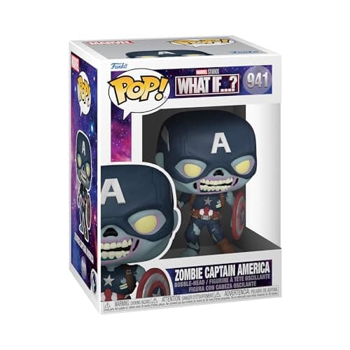 Image of Funko POP! Marvel - What If - Zombie Captain America - Marvel What If - Collectable Vinyl Figure - Gift Idea - Official Merchandise - Toys for Kids & Adults - TV Fans - Model Figure for Collectors