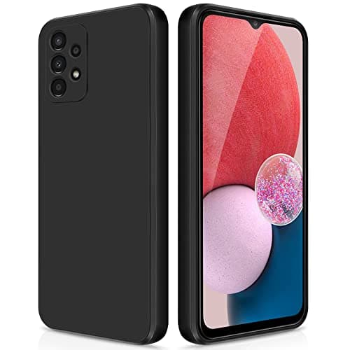 Image of GiiYoon Case Compatible with Samsung Galaxy A13 4G, Silky-Soft Touch Full-Body Protective Phone Silicone Case, Shockproof Cover with Microfiber Lining, Black