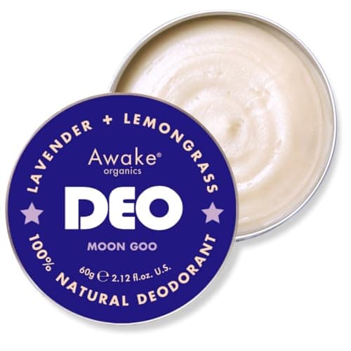 Image of Awake Organics DEO - Natural Plastic Free Deodorant Balm - Moon Goo - Lavender & Lemongrass - Aluminium Free - Long-Lasting Odour Protection, Made in England - 60g